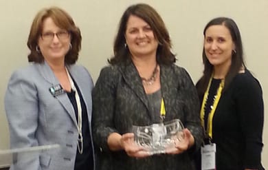 IAEE Chief Operating Officer Cathy Breden, CAE, CMP; 2014 IAEE Woman of Achievement Award Recipient Julia Smith, CEM, CTA; and Jamie Hillegas, CMP, CEM, 2014 IAEE Women's Leadership Task Force Chair.